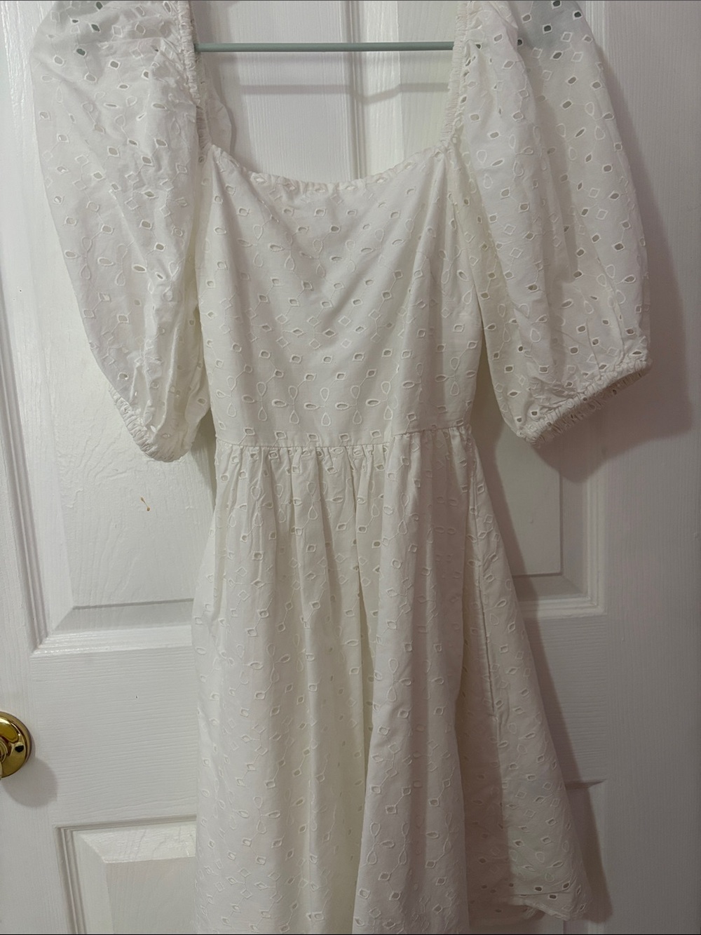 A New Day White Eyelet Puff Sleeve Mini Dress